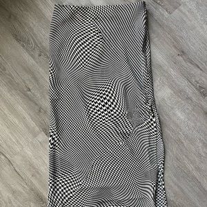 Urban Outfitters warped check satin midi skirt / sz s